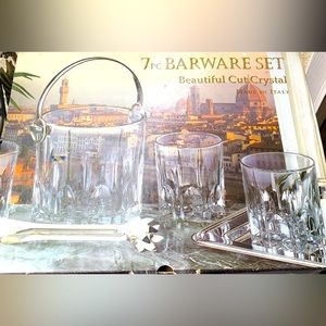 Barware set. Glasses with ice bucket